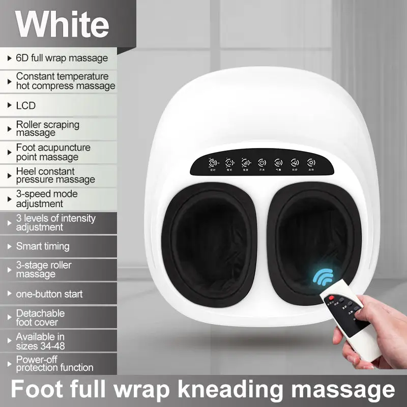 Vibrating Electric Foot Massage Machine Foot full Wrap Kneading Massager Shiatsu Infrared Heating Kneading Increases Blood