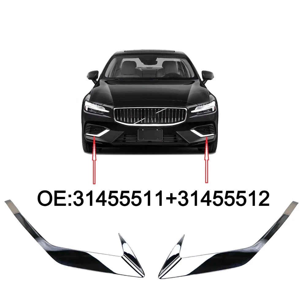 

Накладка на решетку противотуманной фары переднего бампера для Volvo S60 2020-2026, номера деталей 31455511/31455512, пластиковые автомобильные запчасти и аксессуары