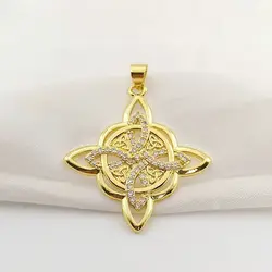 Gold Plated Witch's Knot Charms for Necklace Celtic Knot Pendant with Triquetra Knot Wiccan Talisman Jewelry Irish Amulet Gift