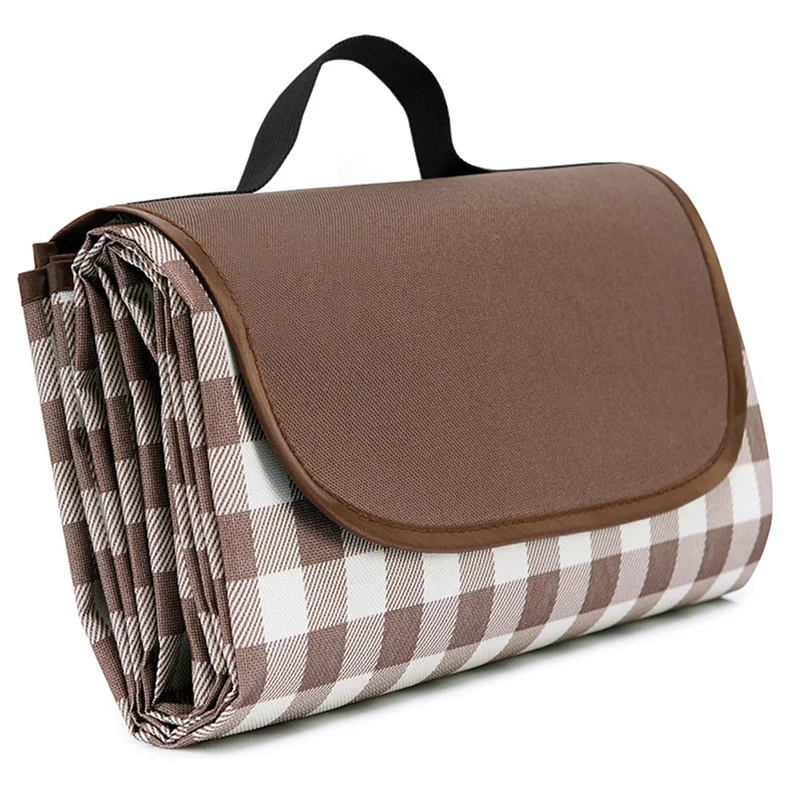 

Classy-Outdoor Picnic Blanket Extra Beach Blanket Waterproof Sand Mat Foldable Lightweight For Beach Camping Hiking Brown