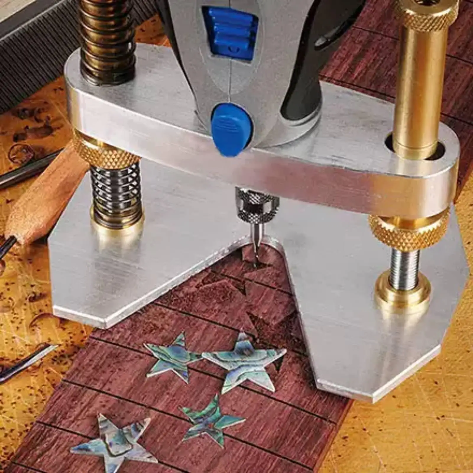 Aluminum Carving Craft Base for Guitar Making Inlay Tool with Adjustable Depth for Fret Slotting and Shell Work