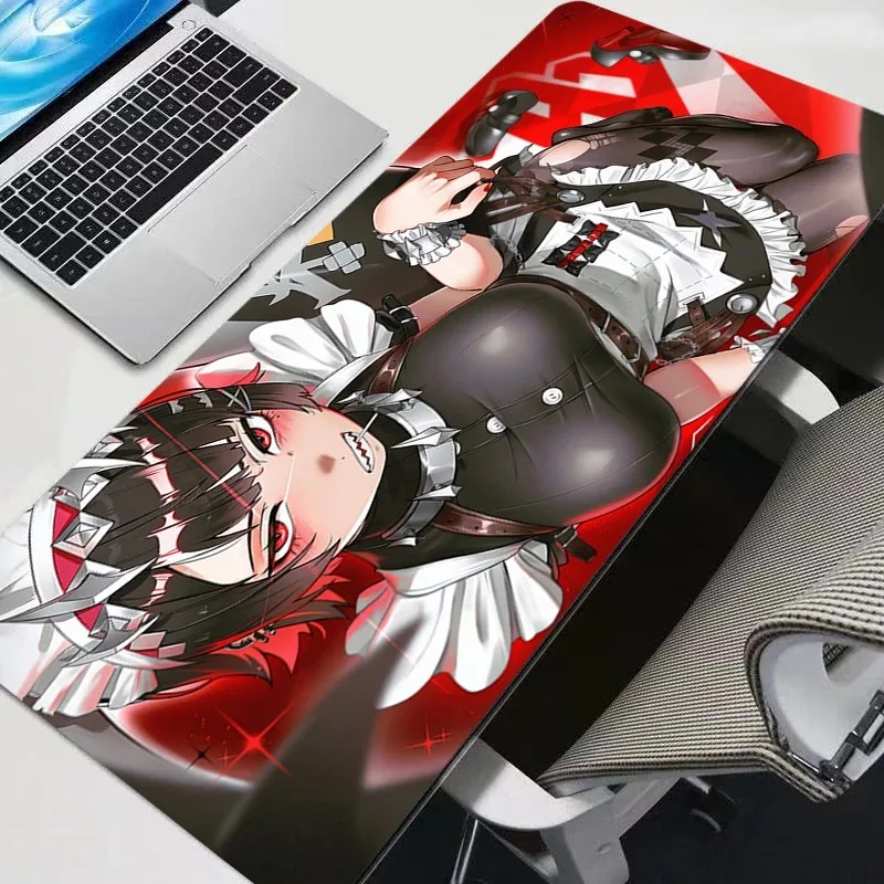 

XXL Mouse Pad Cute Anime Girl Non-Slip Stitched Edge HD Print, Large Gaming Mouse Mat, Washable Rubber Base