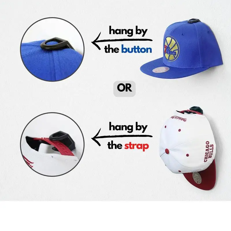 Hot Sale 5/10Pcs Adhesive Hat Hooks Casual Hat Storage Racks No Drilling Strong Hold For Closet Bedroom Entryway Hat Storage