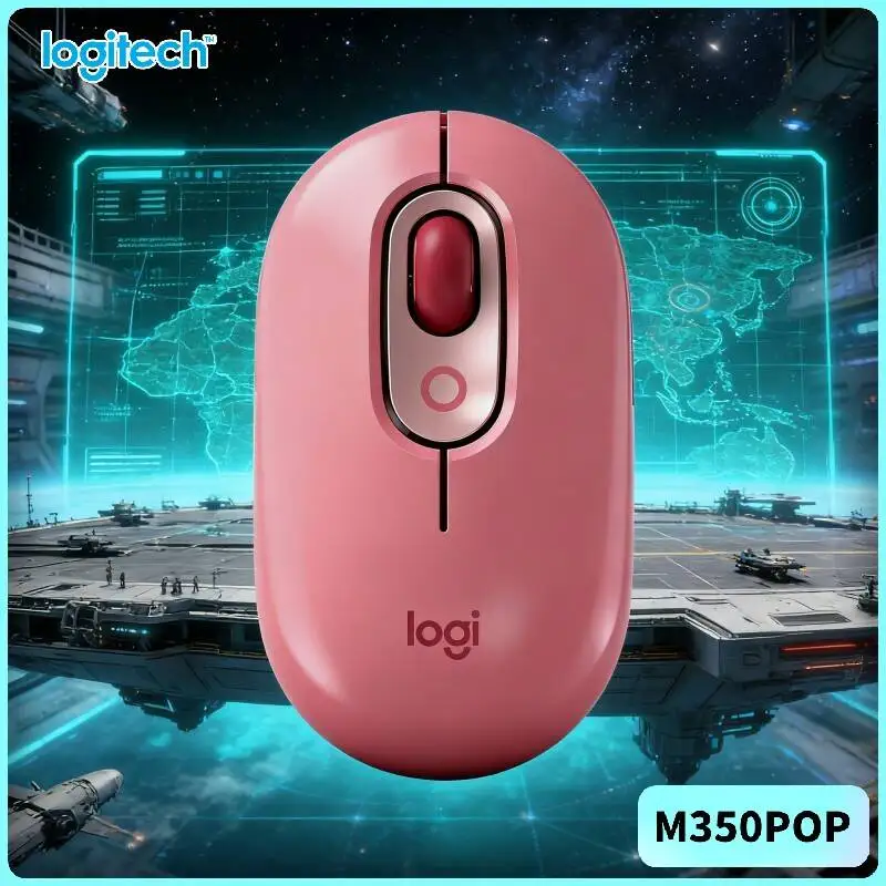 

Беспроводная мышь Logitech M350 POP, 77 г, легкая, с функцией автоматического перехода в режим сна, бесшумная работа для поздних ночей, домашнего офиса и учебы