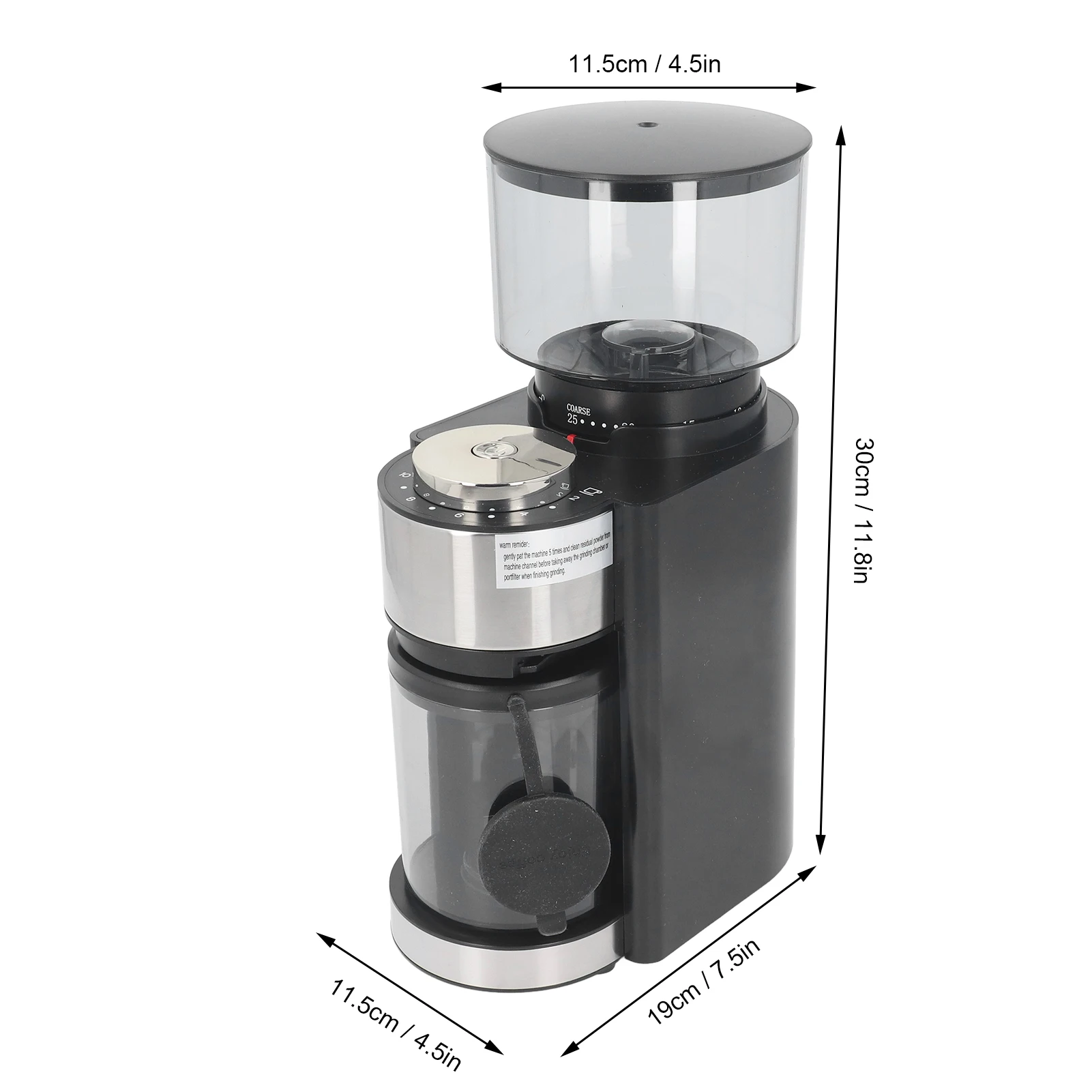 150W Coffee Grinder Automatic Coffee Bean Grinder with 25 Grind Setting for Moka Pot Siphon Pot French Press Pour Over Pot Drip view 5
