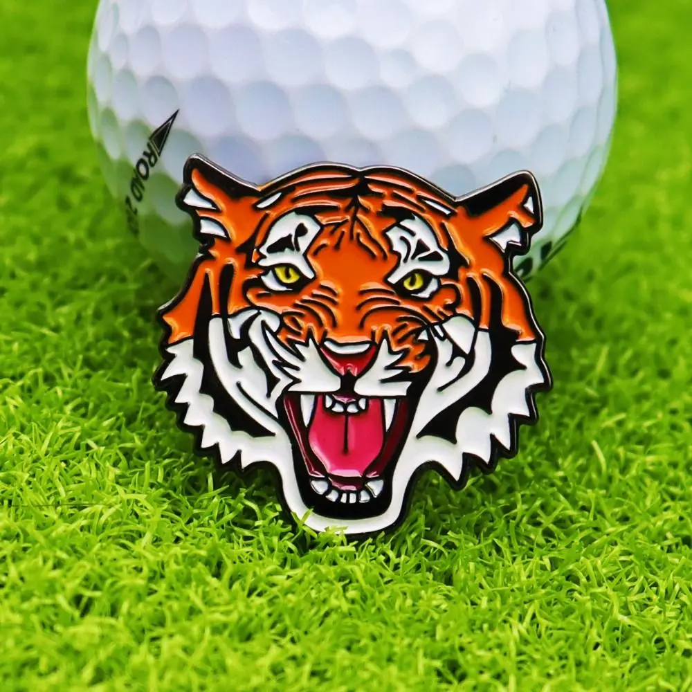 

Tiger Golf Ball Marker Hat Clip Alloy Removable Magnetic Hat Clip Lightweight Portable Golf Ball Marker Golf Bags Caps