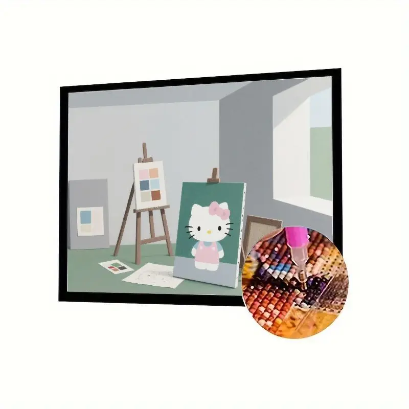 

1 шт., набор для алмазной живописи Hello Kitty 5D — милый мультяшный полный дрель, вышивка стразами для детей и взрослых, домашний декор стен, D