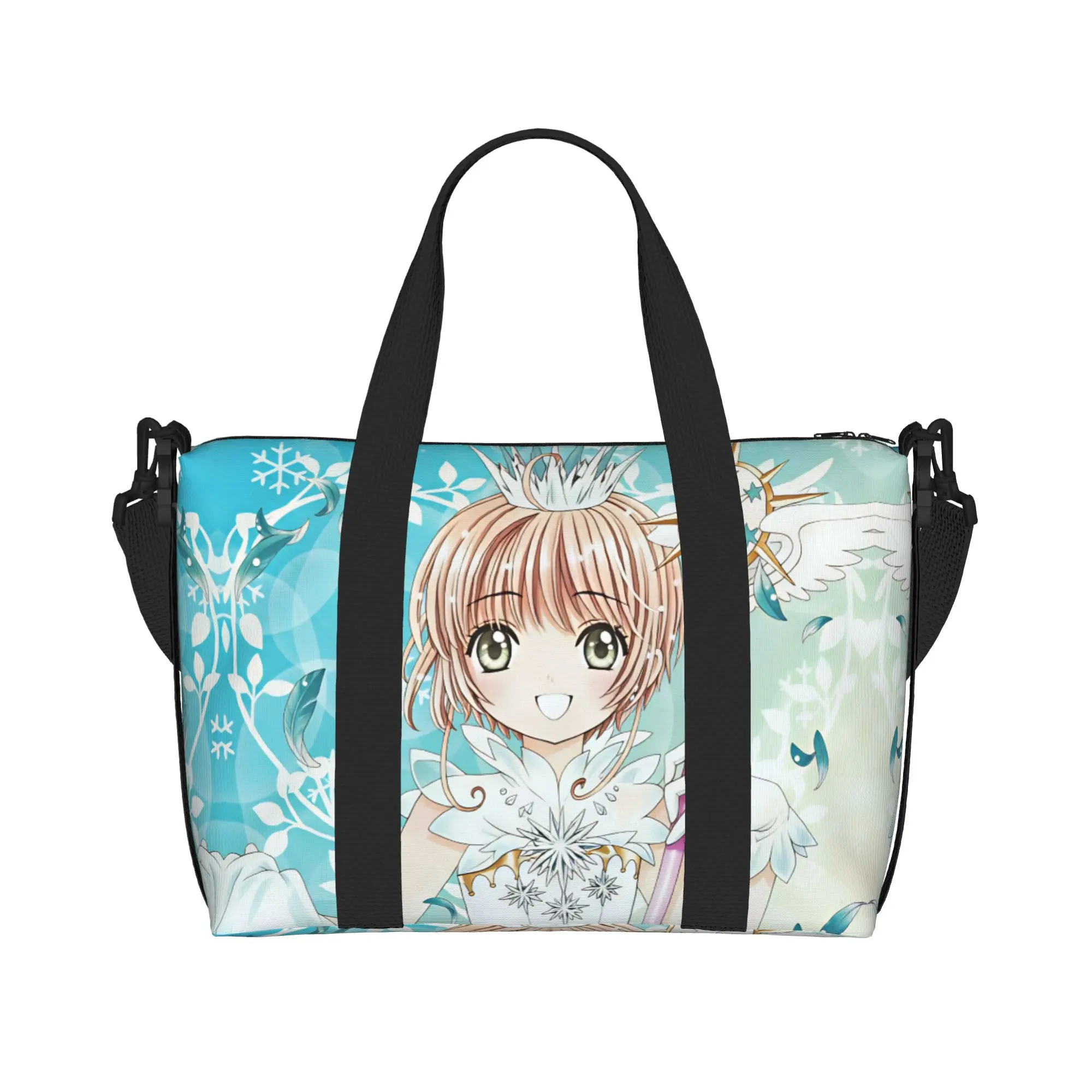 Custom C-Cardcaptor S-Sakura Kinomoto Tote Bag Women Large Capacity  Beach Gym Travel Bags