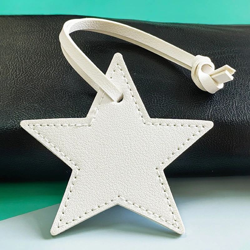 8 cm PU-Leder-Patch, fünfzackiger Stern, Schlüsselanhänger, Stern-Dekoration zum Verschönern von Taschen, Kleidung, Schlüsselband – Detail 8