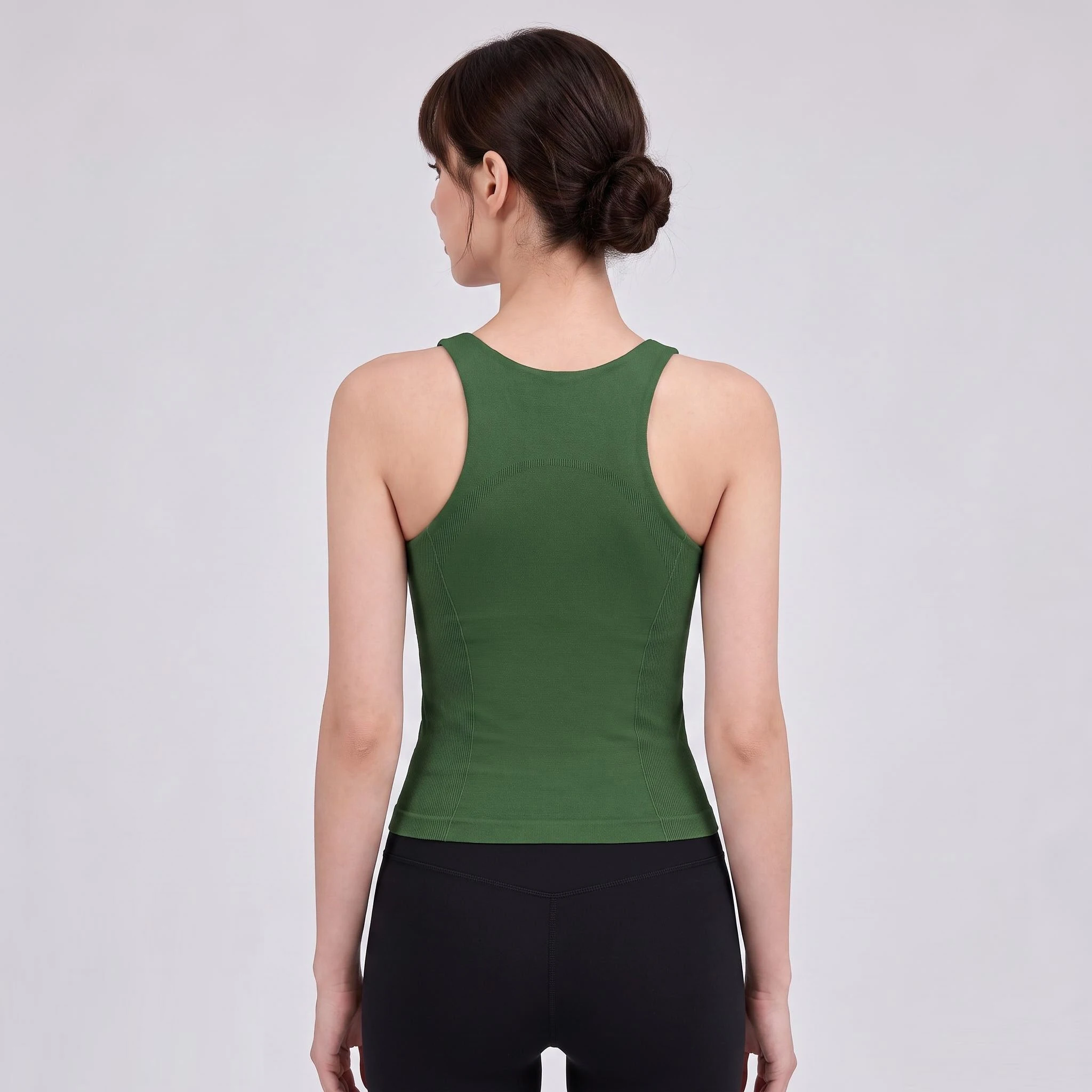 Slim Fit Sleeveless Yoga Vest - Stretchy Breathable Pleated Tank Top Quick Dry Sportswear for Fitness Sexy Slim Sports Bra