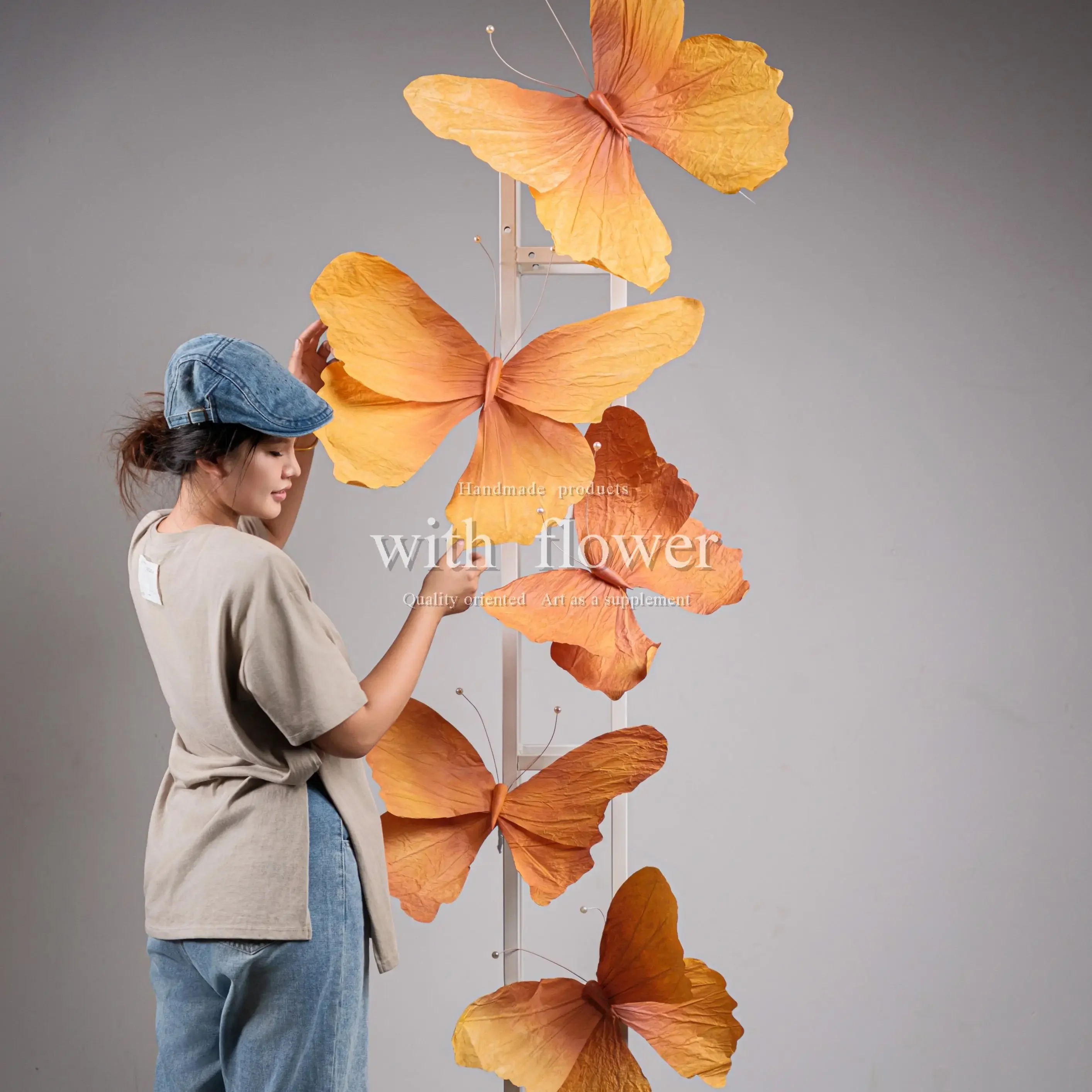 Butterfly flower pleated flower Meichen window ornament scene flower hand kneading paper