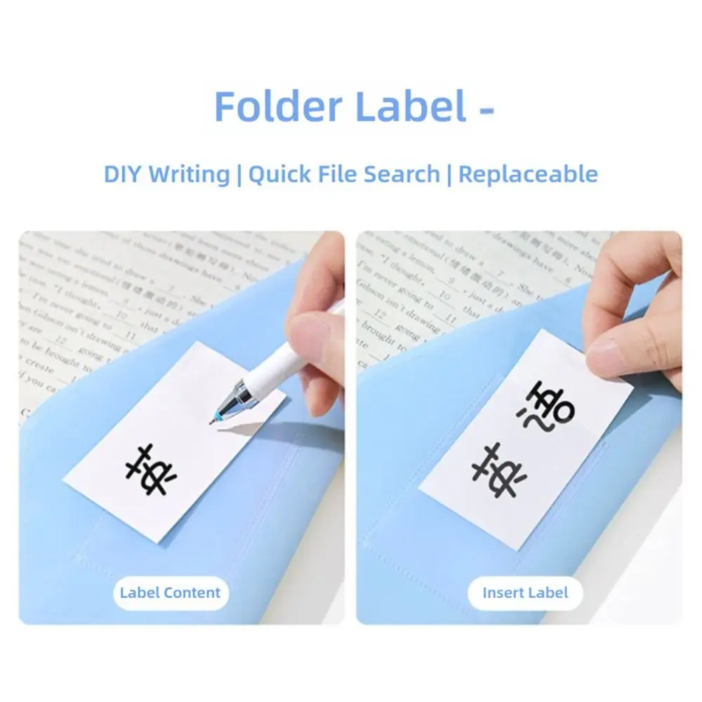 Simple Loose Leaf A4 File Folder Transparent Students Stationery Exam Paper Storage Bag Detachable Data Book School Office