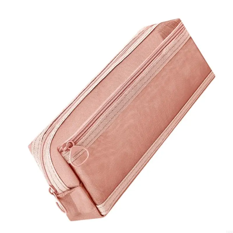 T5EA Clear Pen Case Cencil Bag Cancil Case Double Layers Mesh Pen Организаторы Печка Сумка