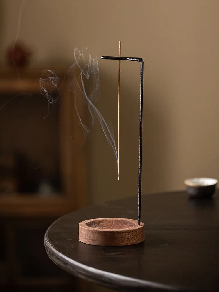 Creative Upside Down Incense Burner Incense Stick Holder Wooden Round Incense Tray Ornament Bedroom Home Yoga Decoration Crafts view 3