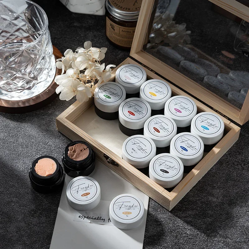 12 لون منحوتة هلام مسمار البولندية لتقوم بها بنفسك البلاستيسين UV LED هلام الورنيش ثلاثية الأبعاد النمذجة النحت هلام ورنيش لمسمار الفن تصميم مانيكير