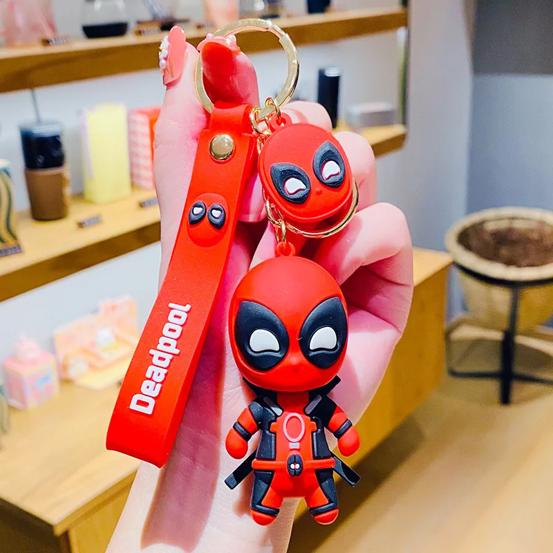 Disney Deadpool Keychain Pendant Cartoon Toys Cute Spider-Man Captain America Anime Figures Keyring Pendant Ornament Key Chain