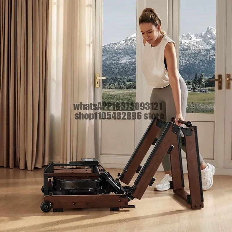 Water resistance three folding rowing machine foldable household small fitness equipment