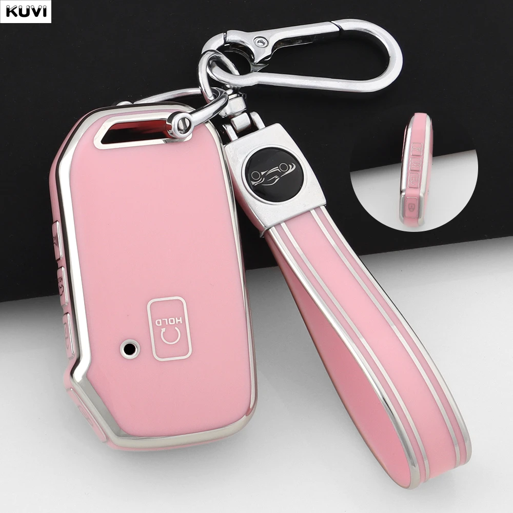 Funda para llave de coche de TPU con 5 botones, llavero Fob para Kia Ceed Cerato Forte NIRO Seltos Sorento Soul Sportage Telluride K5 sin llave