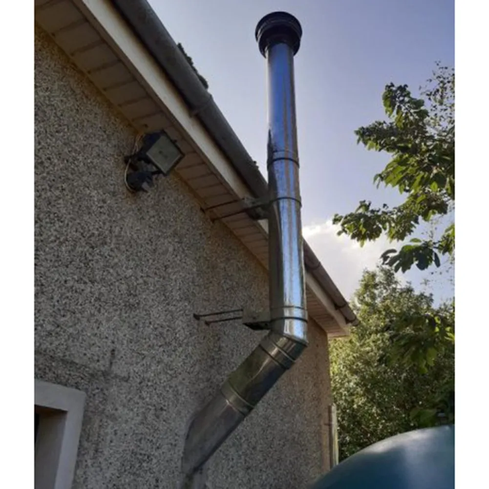 2.3in Stainless Steel Stove Pipe Chimney Flue Liner Rigid Multi Fuel 20cm/30cm/40cm  Stove Boiler Exhaust Pipe Flue Liner