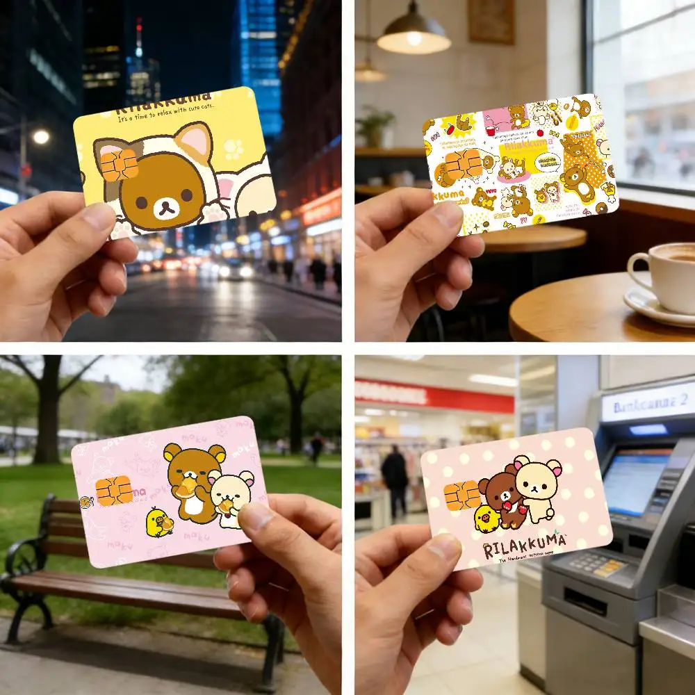 Cartoon r-rilakkuma-a Waterproof skin protector stickers for bank cards credit cards debit cards public transport cards
