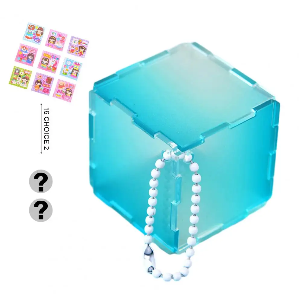 Guka Card Cube Small Item Storage Container Fun DIY Toy Card Box Gradient with Stickers Clearly Visible Design Card Holder