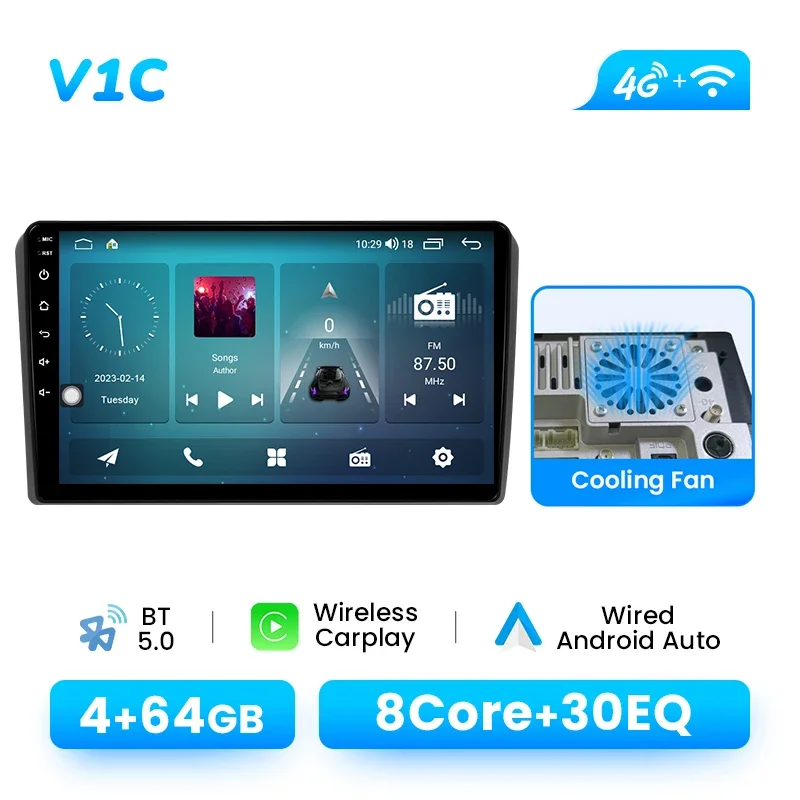 Draadloze CarPlay Android 14 autoradio voor Audi A3 8P 2003-2013 1280*720 IPS 8-core 8+128GB Multimedia GPS 4G Wifi DSP RDS