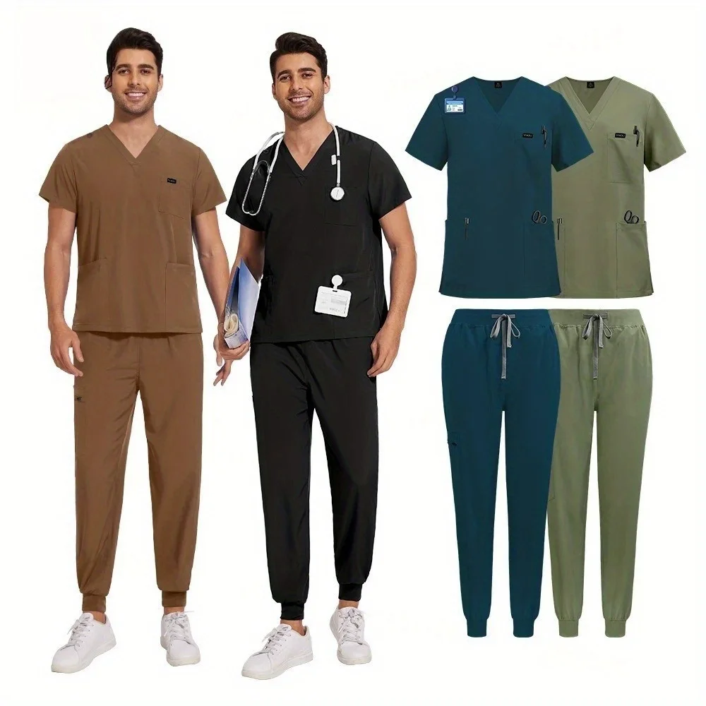 Gommage médical pour soins infirmiers unisexe, beauté des animaux de compagnie, clinique dentaire, uniforme d'infirmière multicolore, ensembles de gommages pour hommes