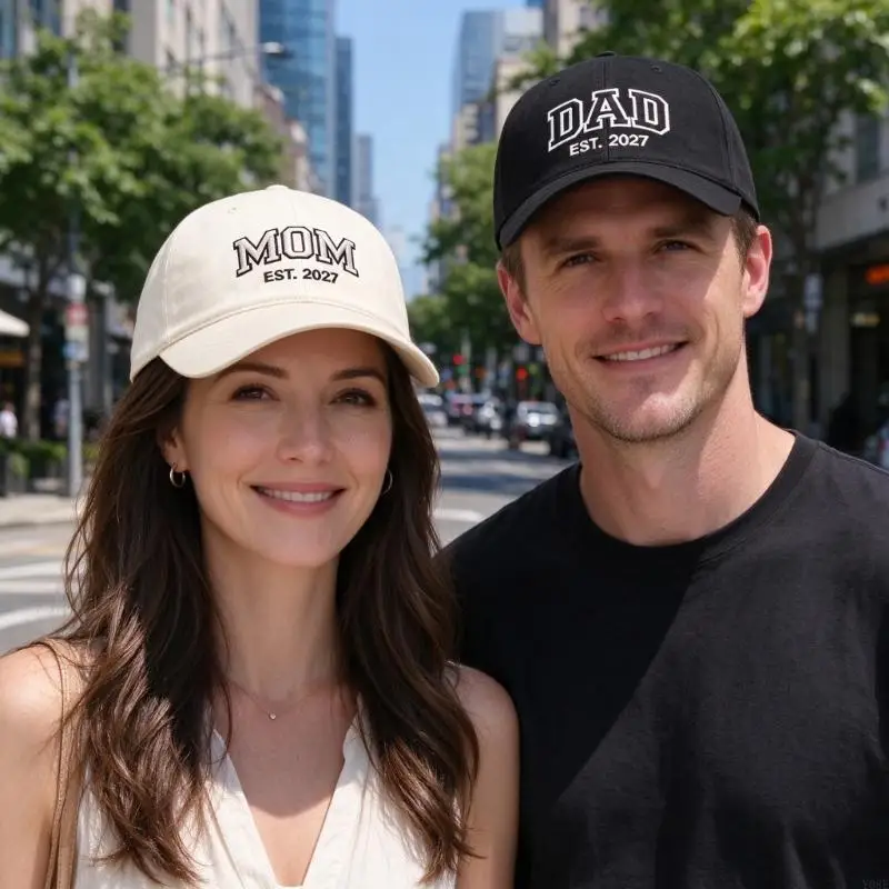 2pcs Cotton Baseball Caps for Parents, Embroidered 2027 Family-Role Design for Graduation Celebrations and Group Photo Y08E