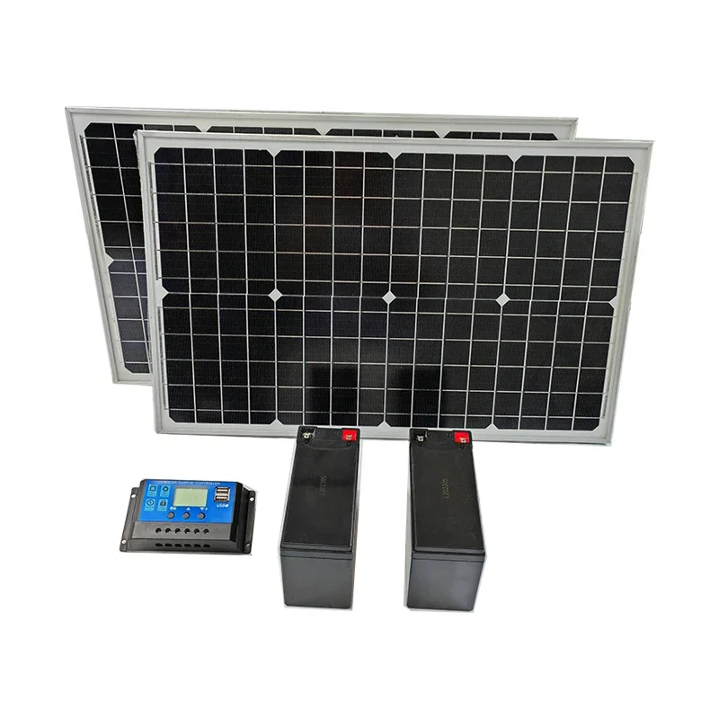 

Solar Power Set With Solar Panels Charger Backup Batteries for Automatic Gate Opener