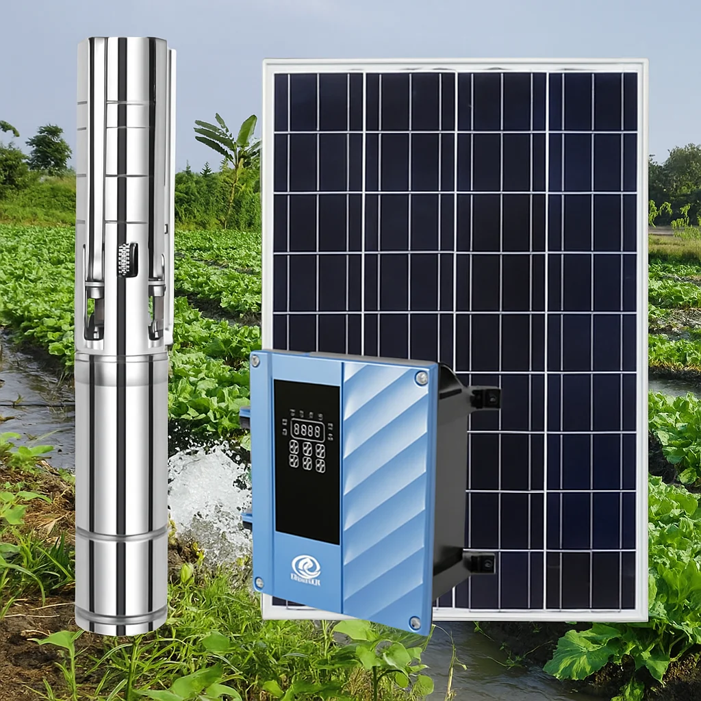 Outdoor Waterproof 48V Stainless Steel Solar Powered Submersible Water Pump for High Pressure Well & Agriculture Irrigation