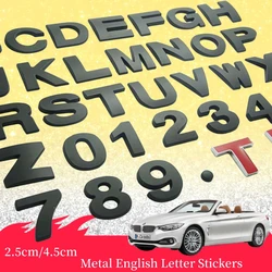 2.5cm/4.5cm metallo inglese lettera decorazione auto numero civico targa porta nero argento fai da te Digital Mark alfabeto adesivo