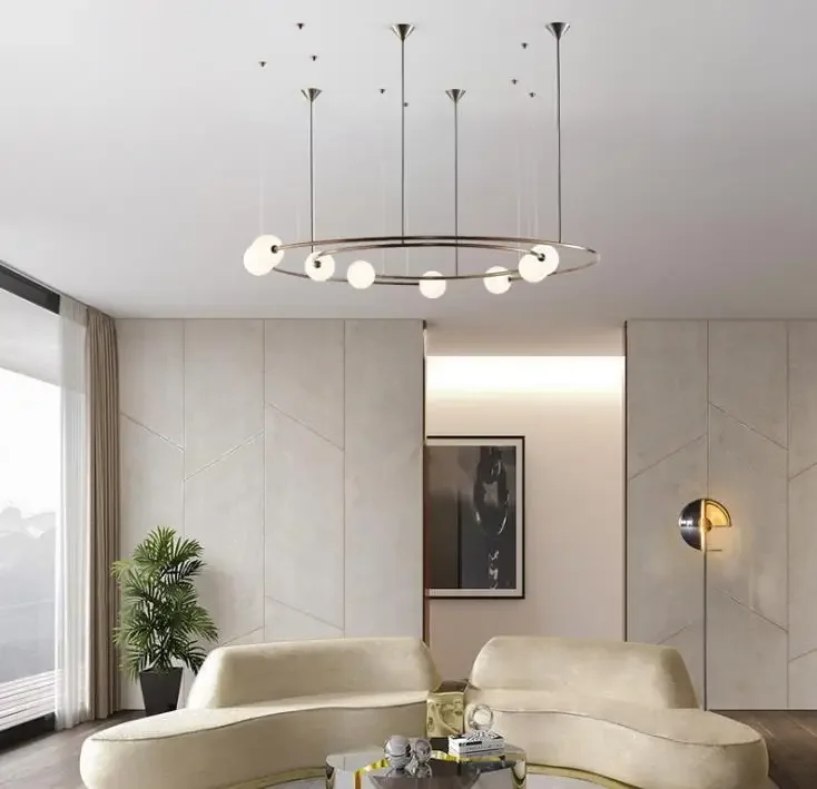 

Nordic living room chandelier minimalist creative circle art luxury fashion Chandelier