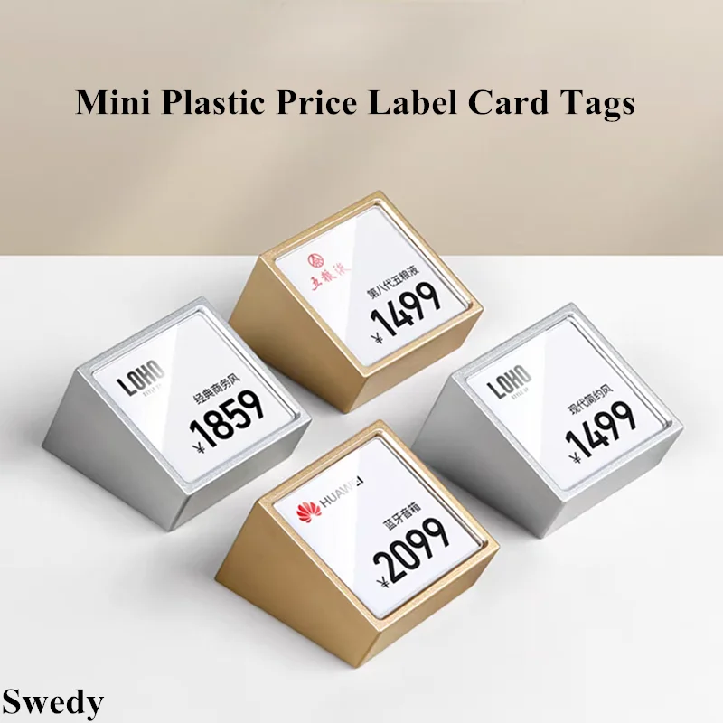 30x30mm Small Plastic Acrylic Label Paper Holder Mini Price Tags Displays Sign Holder Data Card Holder Ads Display Stand