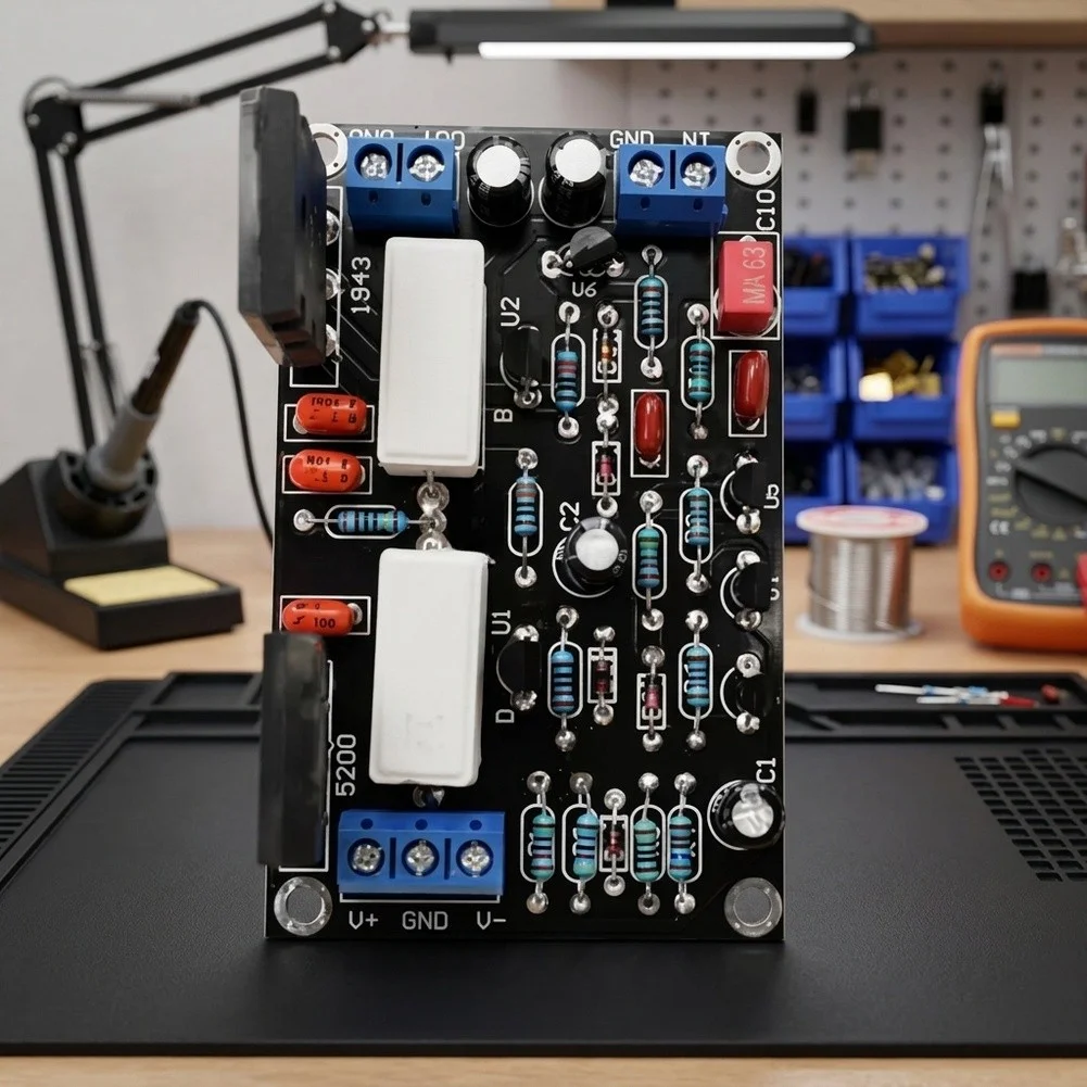 100W High Power Audio Single Channel Finished For Amp Board With 2SC5200 & 2SA1943 Transistors For DIY Speaker Spare Parts