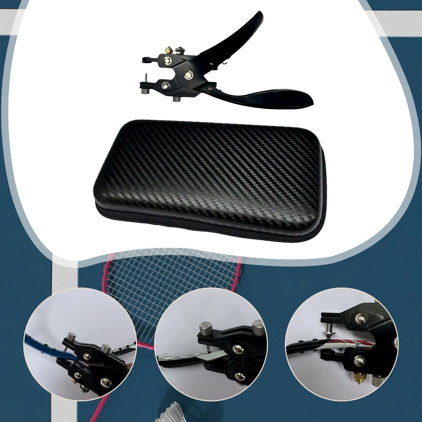 

Badminton Racket Stringing Pliers Lightweight Crimping Clamp with Storage Bag for Wire Guard Replacement Tools