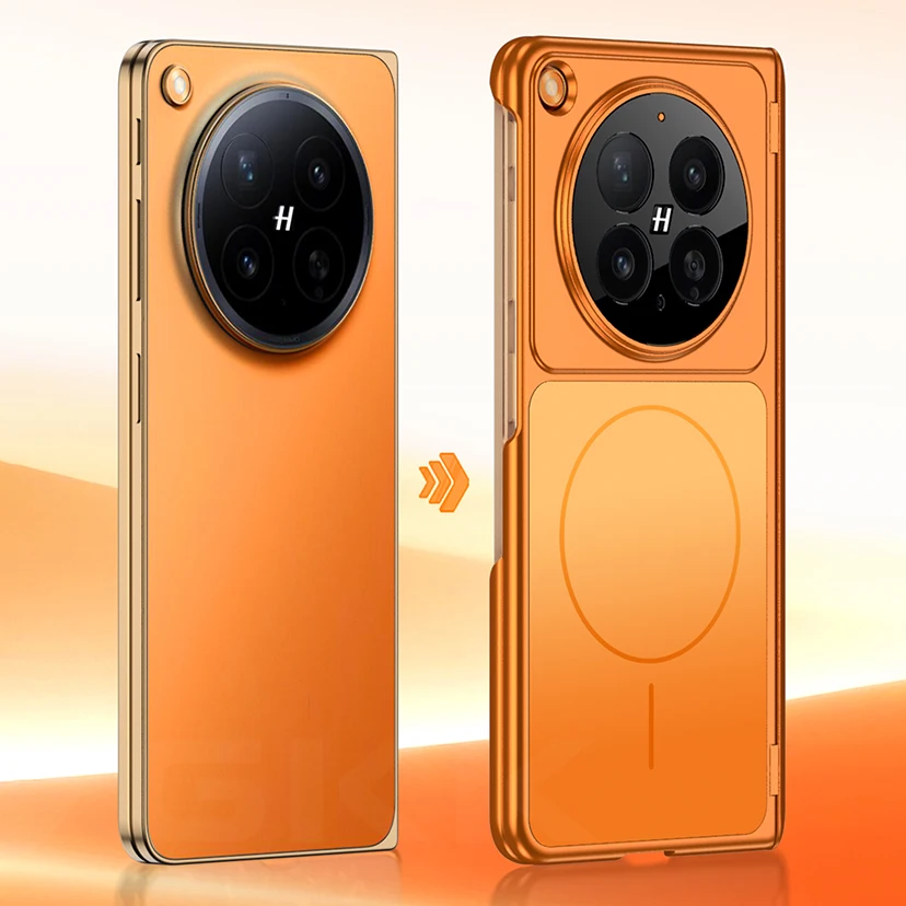 Magnetyczne etui na telefon z zawiasem do Oppo Find N6, tylko tył, magnetyczne ładowanie bezprzewodowe, plastikowa matowa twarda obudowa do Oppo Find N5 N3. — zdjęcie produktu 4