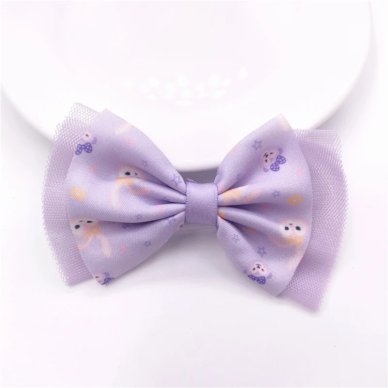 20 pz 10 x6.5cm maglia Bowknot Applique per fai da te bambino Clip di capelli cappello copricapo artigianato patch Decor ornamento accessori di