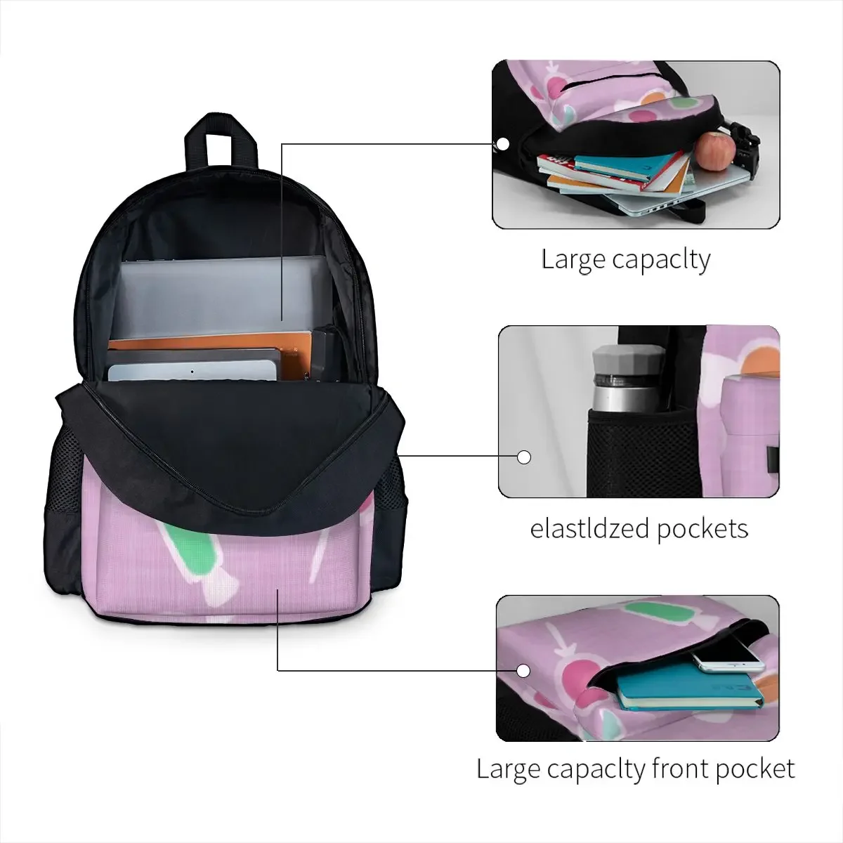 Grande Capacidade Imaginary Bag, Escola Estudantes Bookbag, Viagem Mochila, Bolsa de Ombro, De Dentro Para Fora