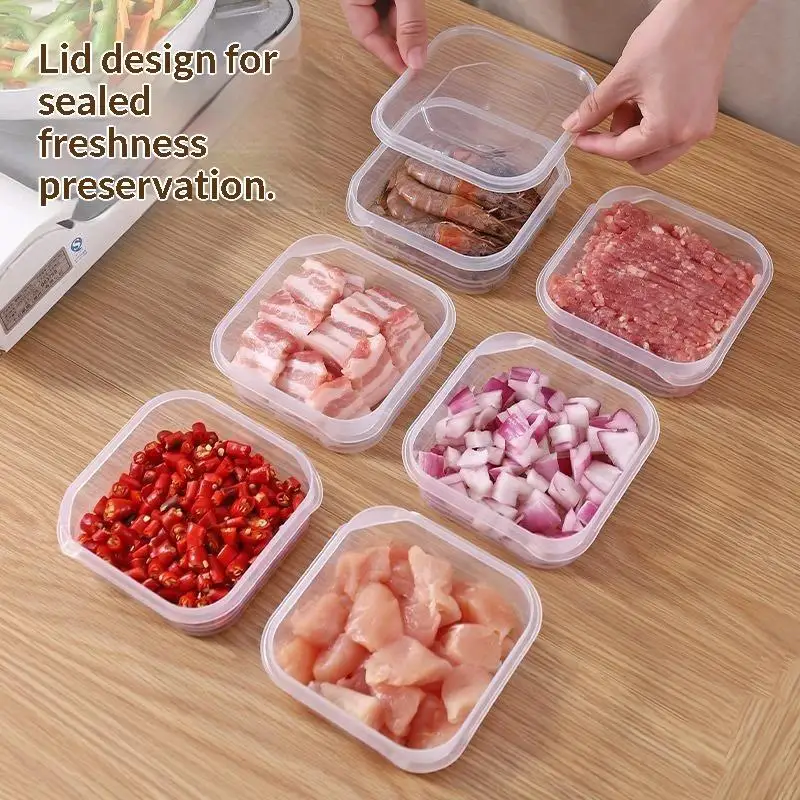 5/10Pcs Refrigerator Food Storage Container Kitchen Food Sealed Box Fresh-keeping Food Classification Storage Box