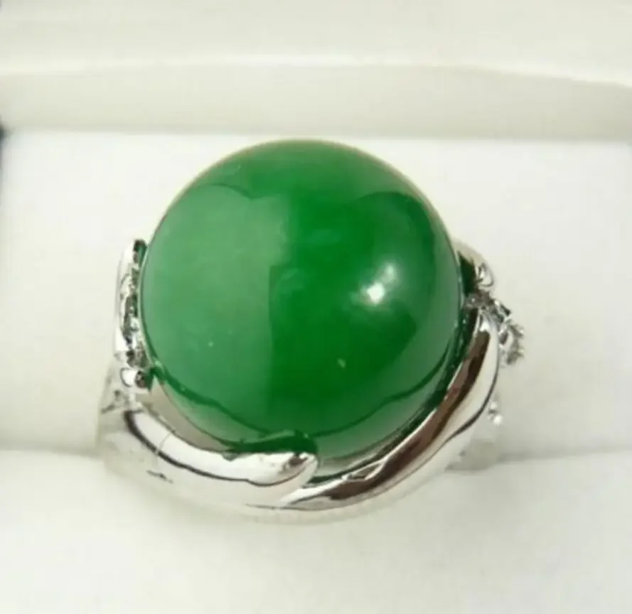 Fine jewelry   Superb Green Natural stone Ring 7 8 9 AAA M22 # -Bride jewelry