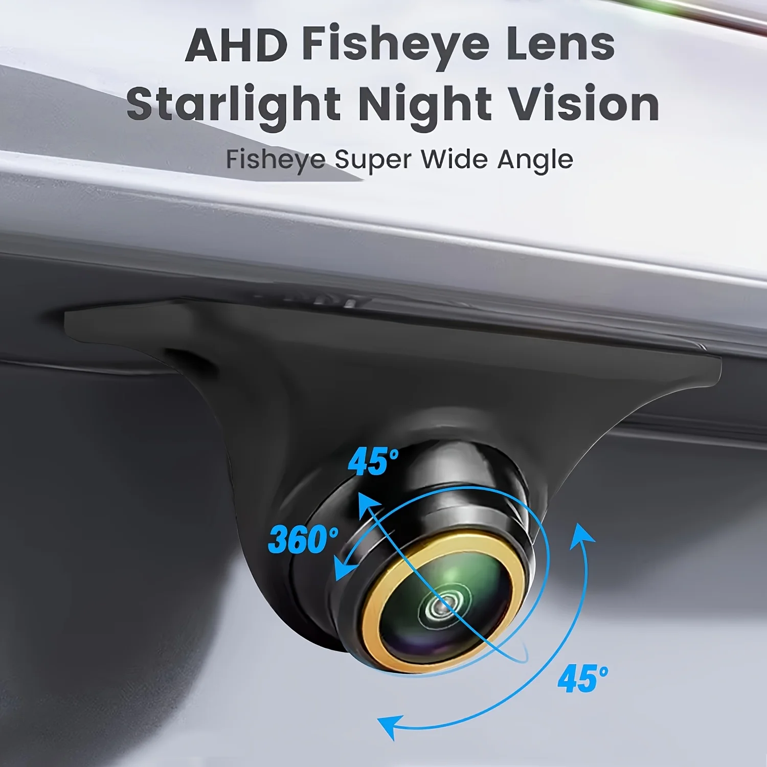 4-Pin AHD1080P/CVBS Car Rearview Camera with Front/Rear/Side Views, Parking Guide Lines & Wide Angle Lens -  Full-Color