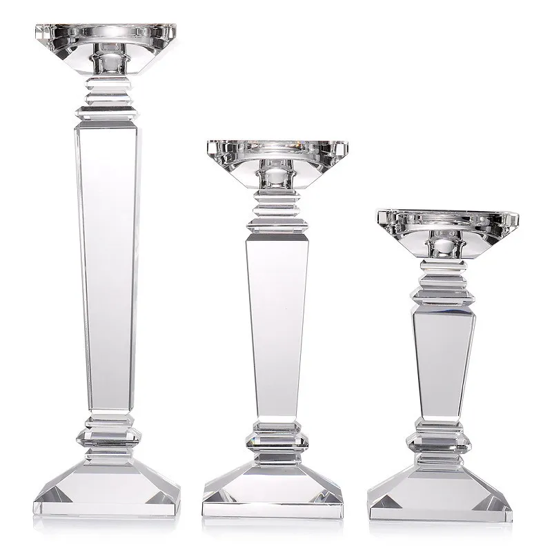 

European-style gold crystal glass candle holder, romantic wedding table