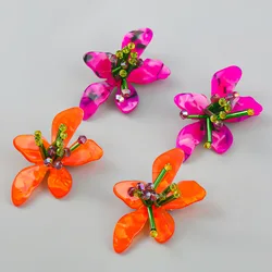 ZAA Charm Jewelry For Women Trend Resin Flower Earrings High Quality Luxury Fashion Holiday Accessories Girl Gifts