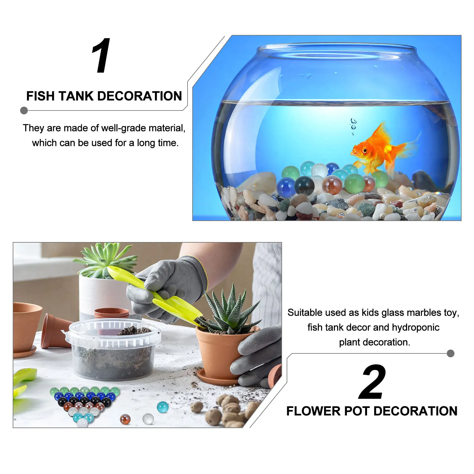 50 stuks kleurrijke kristallen knikkers glazen bollen aquarium decors aquarium ornamenten veilig voor vis duurzaam decoratief