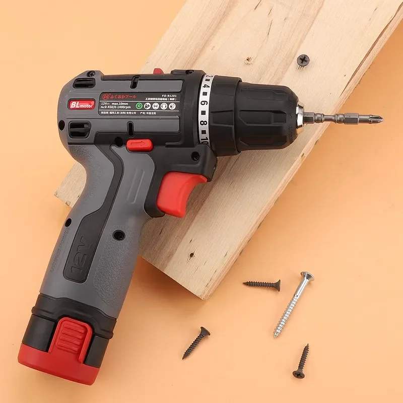 Brushless Lithium Electric Drill Electric Screwdriver 12V Industrial Grade Double Speed Electric Hand Drill