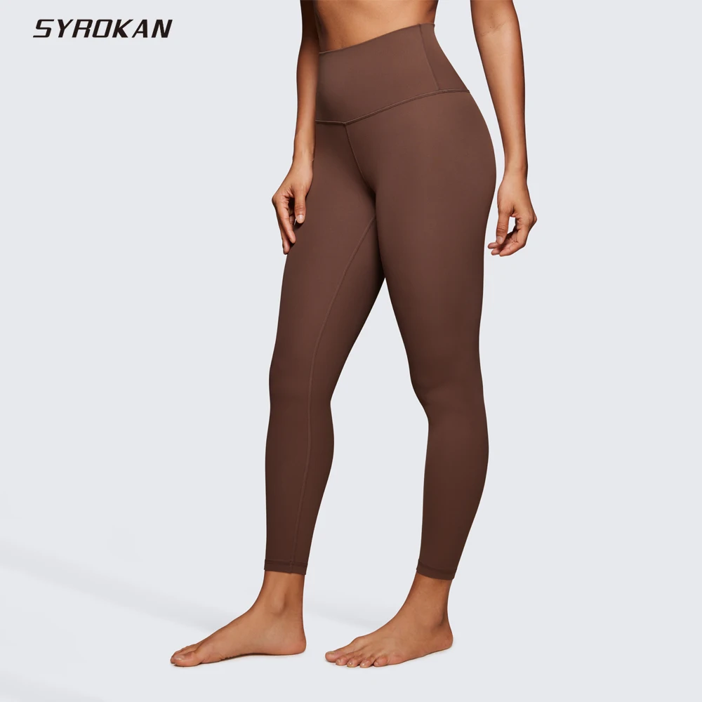 SYROKAN Elastic Women Leggings Butter Luxe 25 Inches High Waisted Soft Comfort Lounge Slim Fit Skinny Yoga Pants Legging Trouser