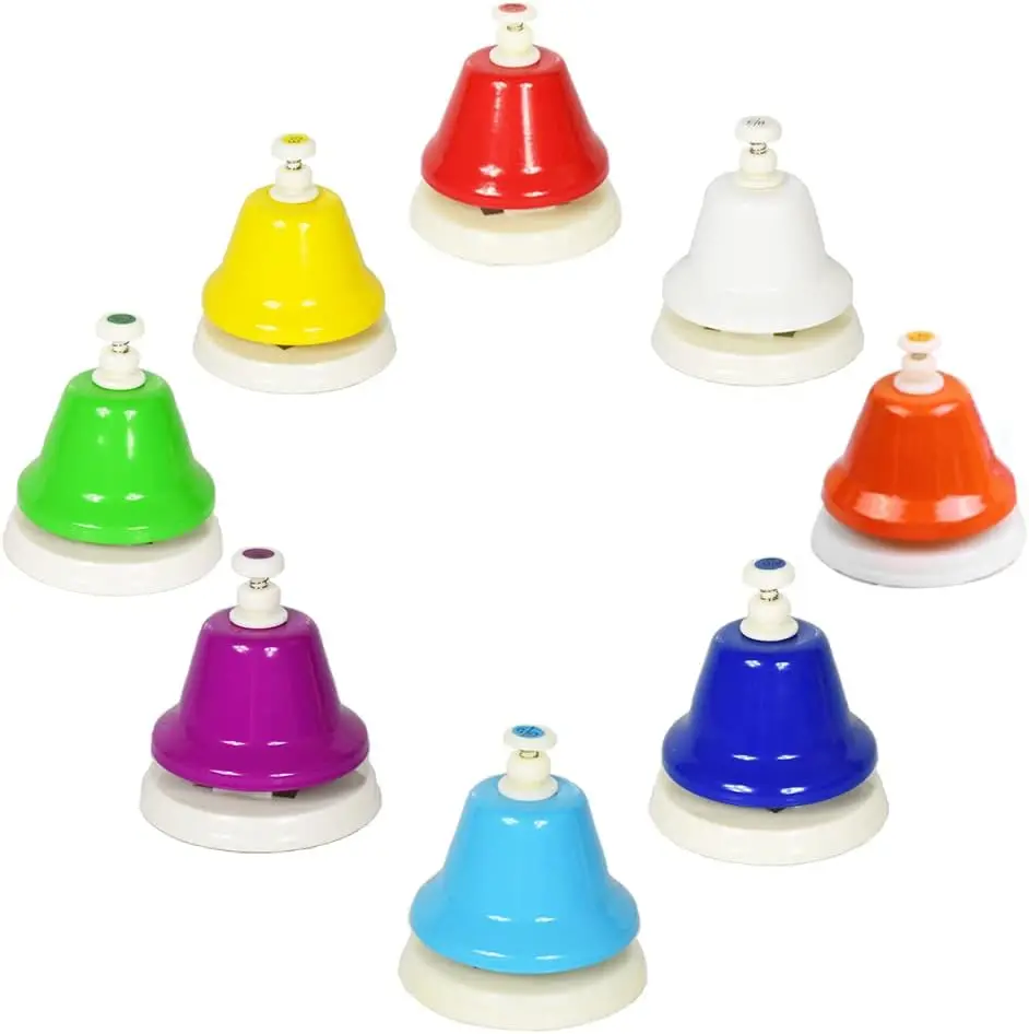 Desk Bells Hand Bells 8 Notes Music Bells Percussion Instrument Musical Teaching Diatonic