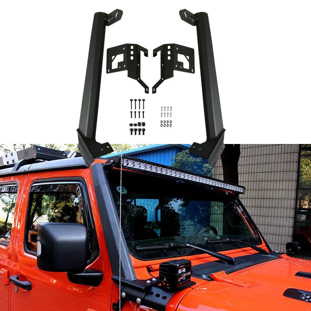 

SXMA JL1053 Bracket For 50-52" Led Light Bar Black Led Light Bracket For Jeep Wrangler JL 2018+