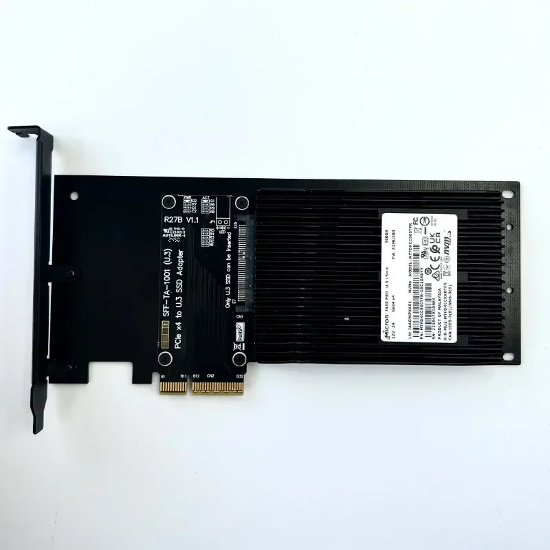 128Gbs PCIe 5.0 x4 to U.2/U.3/E1.S/E3.S SSD Hard Disk Adapter Card PCI Express Gen5 4X to U.2 SFF-8639 U3 Hard Drive SSD Adapter