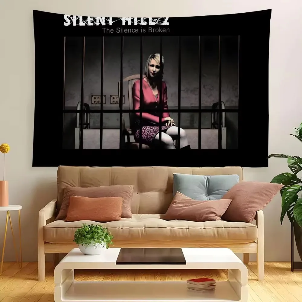 VIKAMA Video Game Silent Hill 2 Tapestry House Bedroom Living Bar Garden Microfiber Decor Background Suitable For Bedroom House
